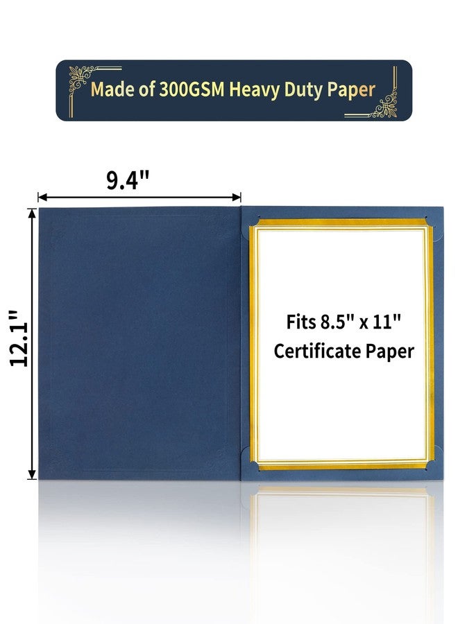 GNL 50 Packs Blue Certificate Holders - Diploma Holders, Certificate Covers with Gold Foil Border, for Letter Size 8.5 x 11 Award Certificate Paper and Documents - Image 3